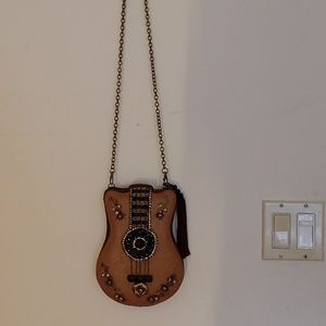 Guitar purse pocketbook new chain
